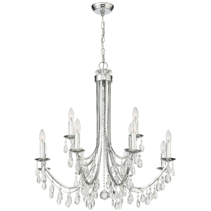 Bridgehampton Chandelier in Polished Chrome with Swarovski Spectra Crystal Crystals