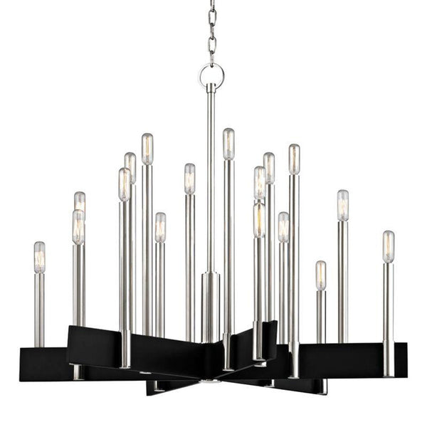 Chandelier, 18-Light, Polished Nickel, 33.5"W (8834-PN 9ZC9U)