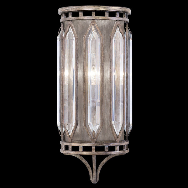 Wall Sconce, 3-Light, Weathered English Brown Iron Patina with Silver, Double-Faced Beveled Crystals, 22"H (884850-1ST KCGW)