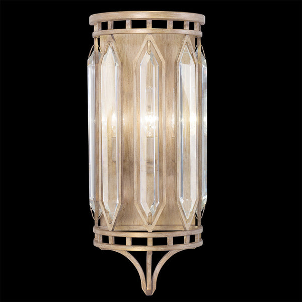 Wall Sconce, 3-Light, Pale Antique Gold, Double-Faced Beveled Crystals, 22"H (884850-2ST KCGX)