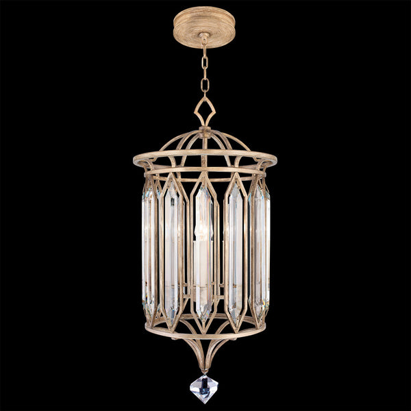 Pendant, Round, 4-Light, Pale Antique Gold, Double-Faced Beveled Crystals, 14.5"W (885340-2ST KCH7)