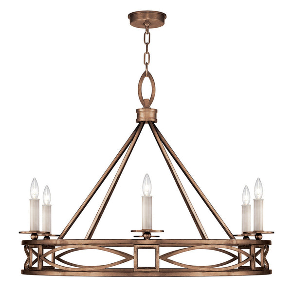 Chandelier, Round, 6-Light, Antique Bronze, 37.5"W (887640-1ST KEFL)