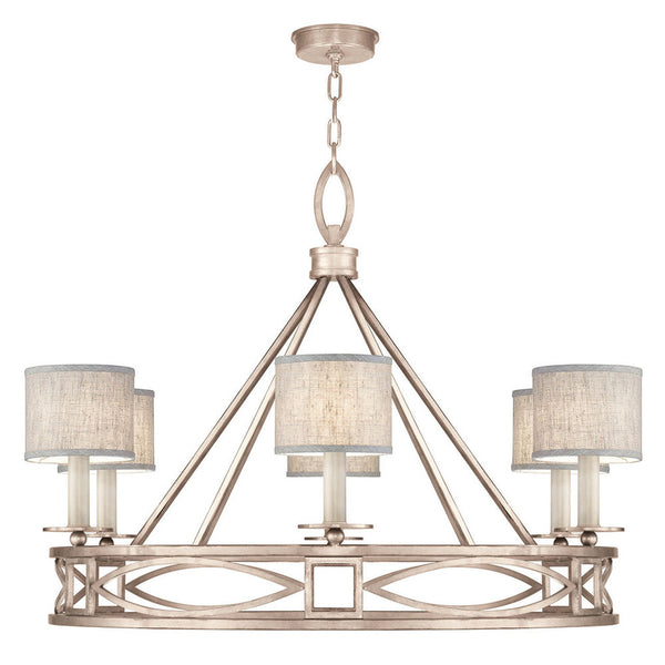 Chandelier, Round, 6-Light, Weathered Griege Patina, 39.5"W (887640-21ST KEFK)