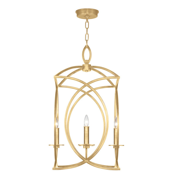 Chandelier, Square, 4-Light, Gold Leaf, 19.5"W (887740-SF3 NK1K)