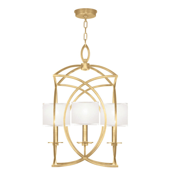 Chandelier, Square, 4-Light, Gold Leaf, 21.5"W (887740-SF31 NK1L)