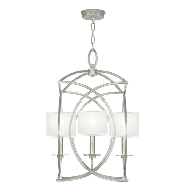 Chandelier, Square, 4-Light, Silver Leaf, 21.5"W (887740-SF41 NK1N)