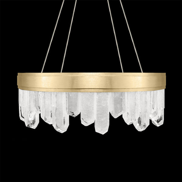 Pendant, Round, 12-Light, LED, Gold Leaf, Illuminated Crystal, 21"W (888040-2ST KCEU)