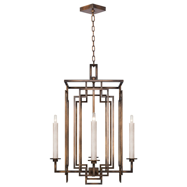 Chandelier, Square, 4-Light, Antique Bronze, 22"W (889040-1ST KEE6)