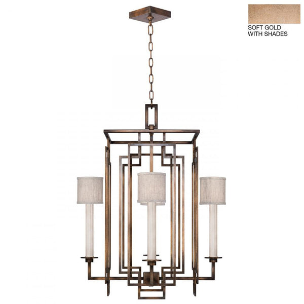 Chandelier, Square, 4-Light, Gold, 24"W (889040-31ST KEE3)