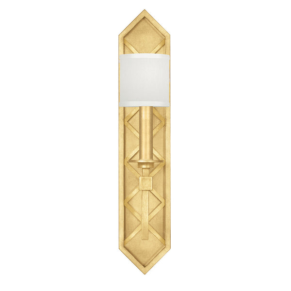 Wall Sconce, 1-Light, Gold Leaf, White Laminated Shade, 25"H (889550-SF31 NKY5)