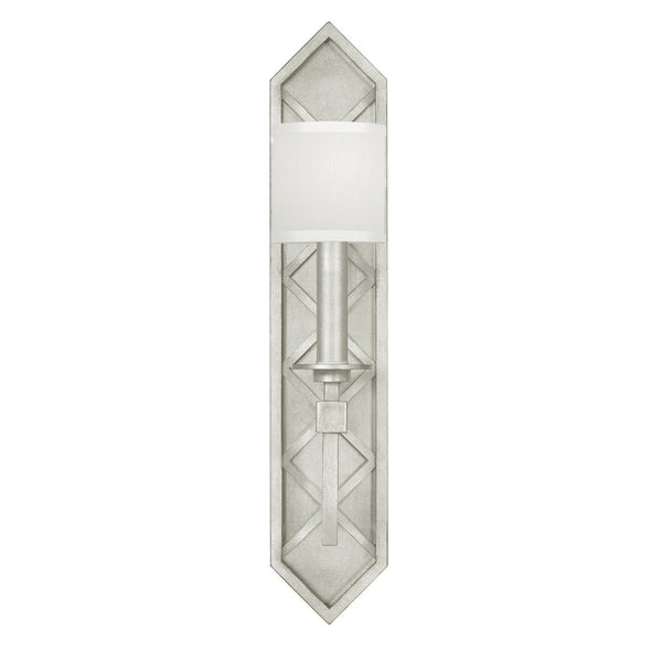 Wall Sconce, 1-Light, Silver Leaf, White Laminated Shade, 25"H (889550-SF41 NKY7)