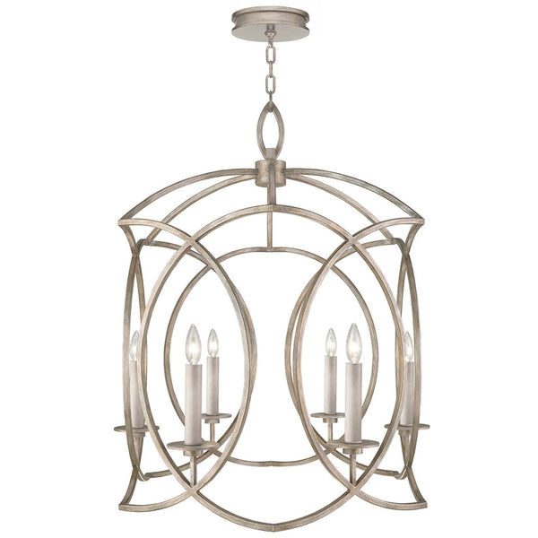 Chandelier, Round, 6-Light, Weathered Griege Patina, 28.5"W (889840-2ST KED7)