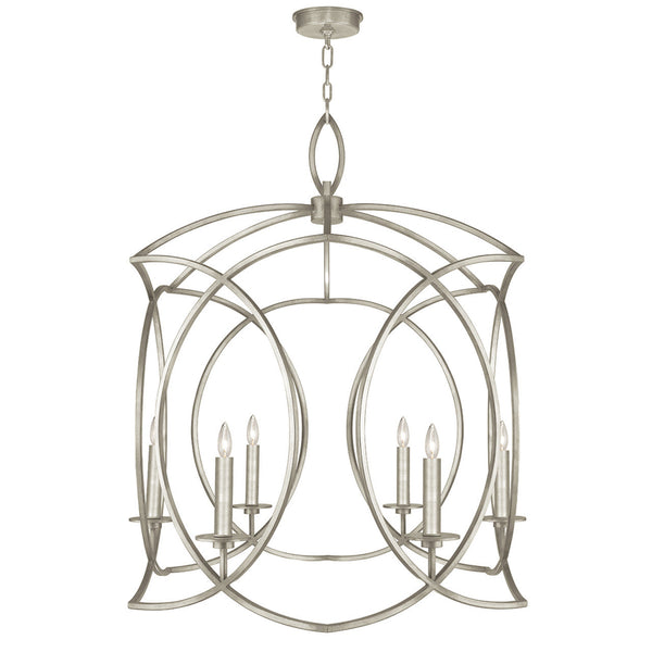 Chandelier, Round, 6-Light, Silver Leaf, 28.5"W (889840-SF4 NKYA)