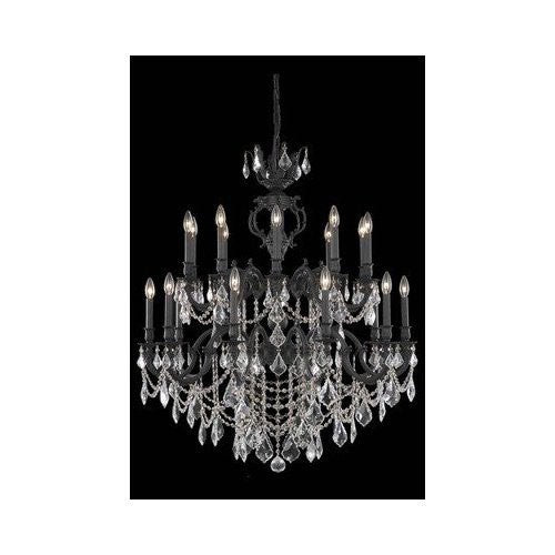 Marseille Dark Bronze Twenty-Light Chandelier with Golden Shadow/Champagne Royal Cut Crystals