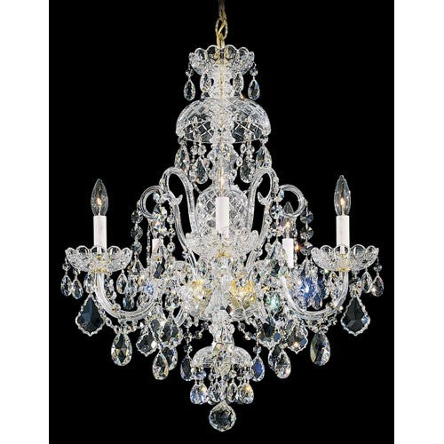 Olde World Gold Five-Light Crystal Swarovski Elements Chandelier, 22W x 28H x 22D