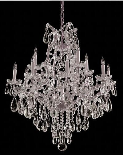 Chrome Twelve-Light Chandelier with Swarovski Elements Crystal