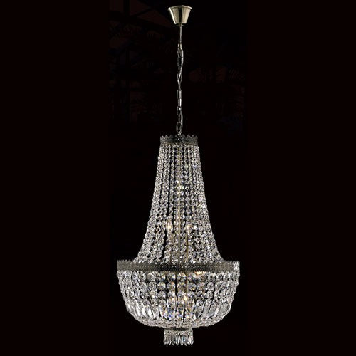 Eight-Light Antique Bronze Finish with Clear-Crystals Chandelier