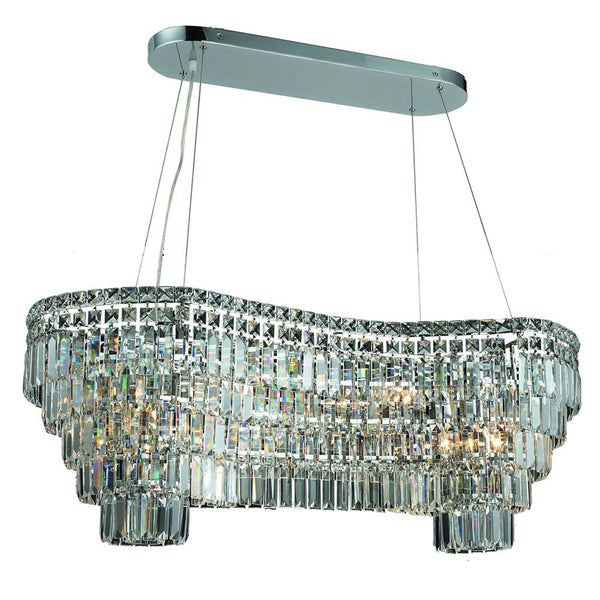 Maxim Chrome Fourteen-Light 16-Inch Island Pendant with Royal Cut Clear Crystal