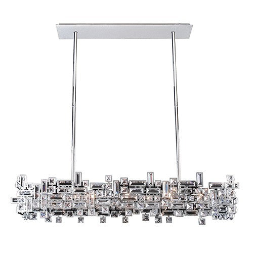 Vermeer Chrome Eight-Light Island Pendant with Swarovski Elements Crystal