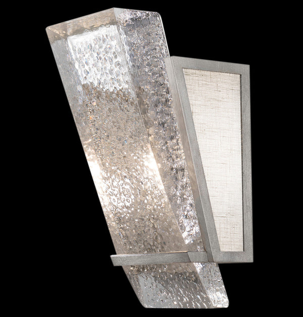 Wall Sconce, 1-Light, Silver, White Textured Linen Shade, 13"H (890750-11ST KDGM)