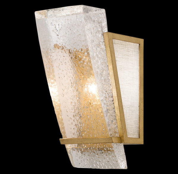 Wall Sconce, 1-Light, Gold, White Textured Linen Shade, 13"H (890750-21ST KDGK)