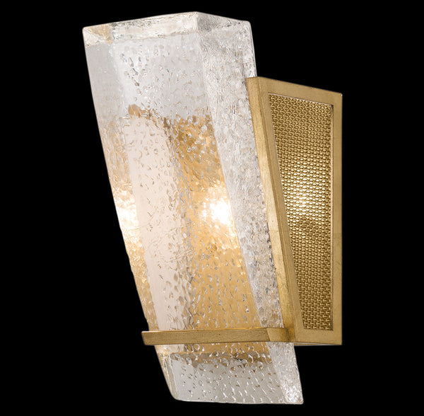 Wall Sconce, 1-Light, Gold, Metal Mesh Shade, 13"H (890750-22ST KDGJ)