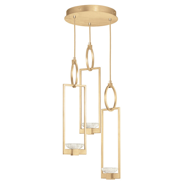 Pendant, Round, 3-Light, Gold Leaf, 18.75"W (892940-2ST KDFL)