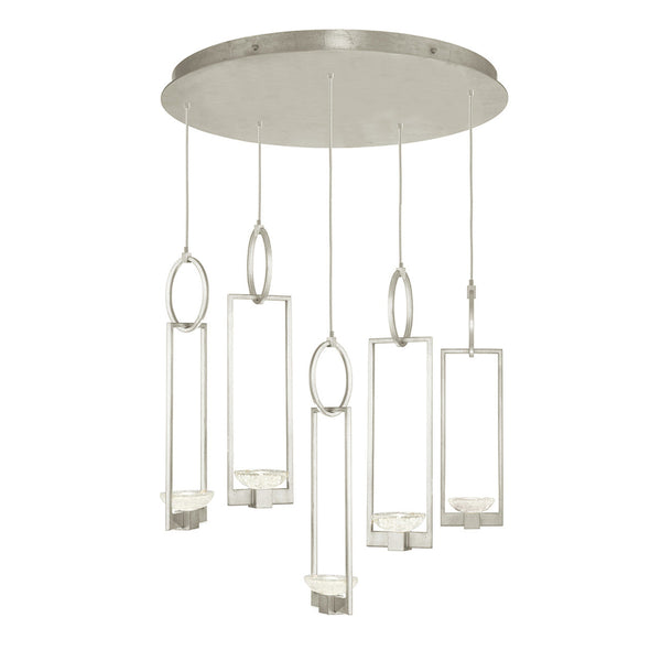 Pendant, Round, 5-Light, Silver Leaf, 26.5"W (893040-1ST KDFJ)