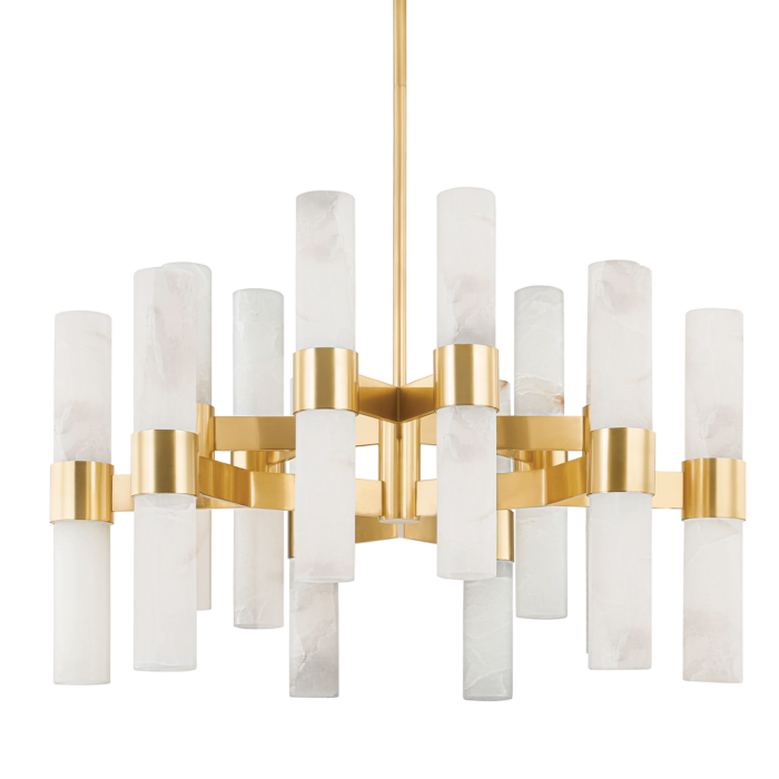 Stowe 24-Light Chandelier in Aged Brass