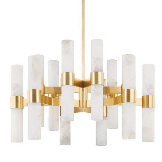 Stowe 24-Light Chandelier in Aged Brass