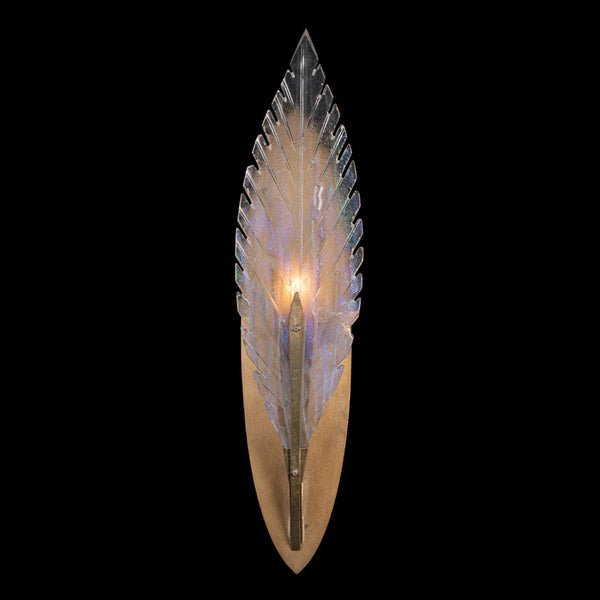 Wall Sconce, 1-Light, Gold Leaf, Clear Crystal & Opaline Dichroic Glass s, 22"H (894550-2ST NH1J)