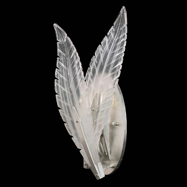 Wall Sconce, 1-Light, Silver Leaf, Clear Crystal & Opaline Dichroic Glass s, 16"H (894750-11ST NKYR)