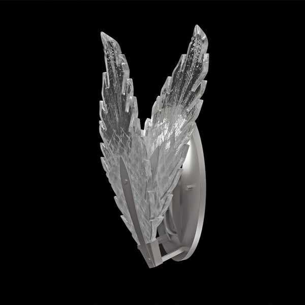 Wall Sconce, 1-Light, Silver Leaf, Clear Crystal & Opaline Dichroic Glass s, 16"H (894750-1ST NH1K)