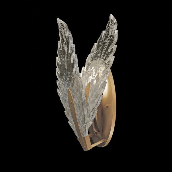 Wall Sconce, 1-Light, Gold Leaf, Clear Crystal & Opaline Dichroic Glass s, 16"H (894750-2ST NH1L)