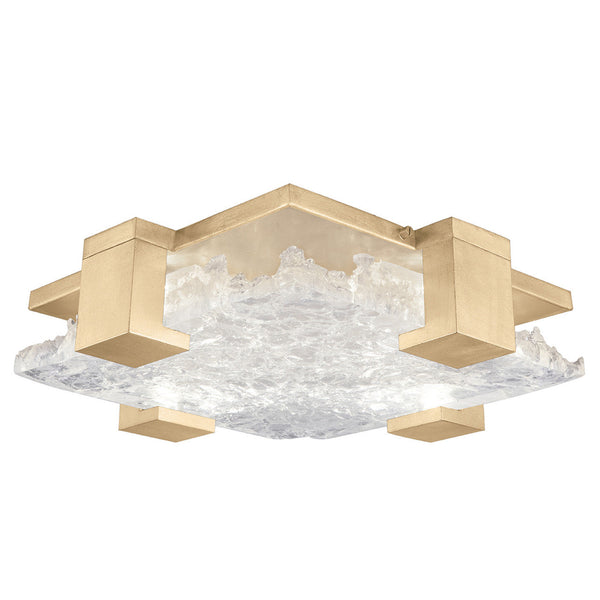 Flush Mount, Square, 4-Light, LED, Champagne Tinted Gold, Clear Glass, 16.75"W (895440-31ST NF3V)