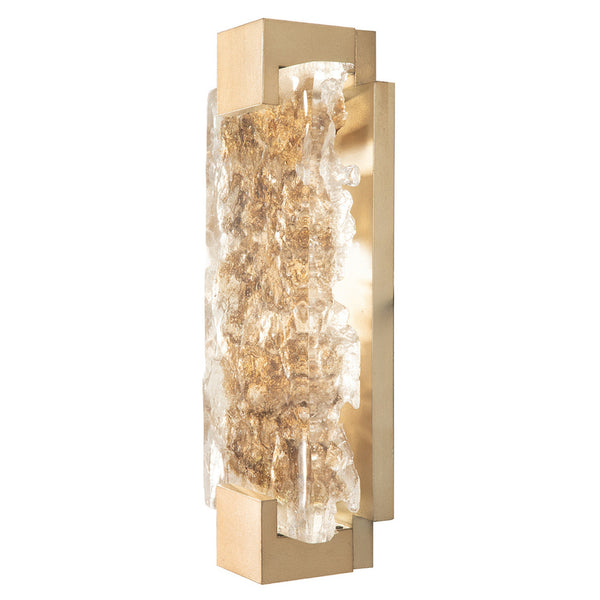 Wall Sconce, 2-Light, LED, Champagne Tinted Gold, Antiqued Gold Leaf Glass, 15.75"H (896650-32ST NF49)