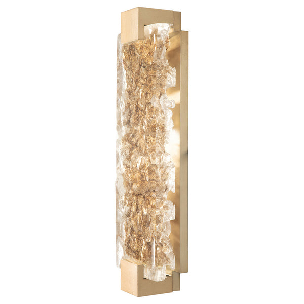 Wall Sconce, 2-Light, LED, Champagne Tinted Gold, Antiqued Gold Leaf Glass, 21.75"H (896750-32ST NF4G)