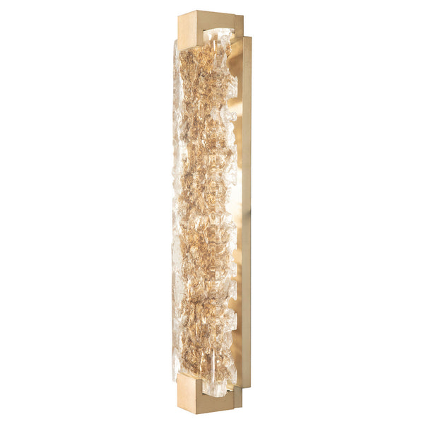 Wall Sconce, 2-Light, LED, Champagne Tinted Gold, Antiqued Gold Leaf Glass, 27.75"H (896850-32ST NF4N)