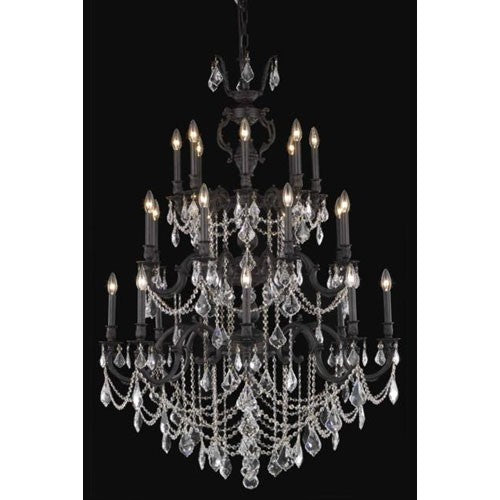 Marseille Dark Bronze Twenty-Four Light Chandelier with Clear Royal Cut Crystals