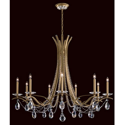 Vesca Heirloom Gold Nine-Light Chandelier with Clear Spectra Crystal