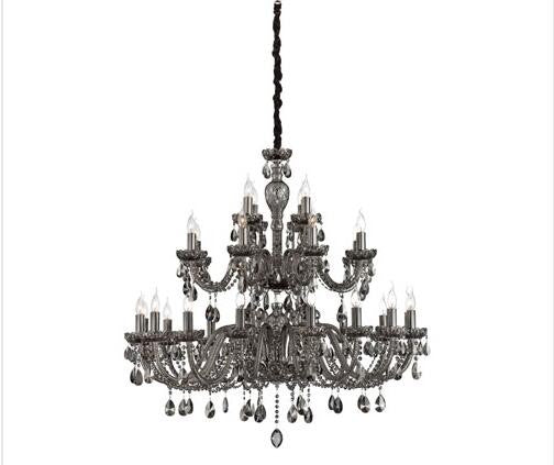 28 Light Chandelier with Smoke Crystal Shade