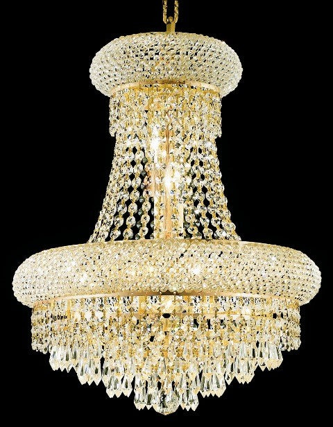 8 Light crystal chandelier gold plated