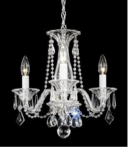 Silver Three-Light Clear Heritage Handcut Crystal Chandelier, 14W x 13H x 14D