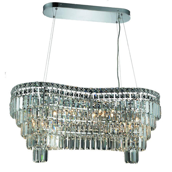 Maxim Chrome Fourteen-Light 16-Inch Island Pendant with Royal Cut Clear Crystal