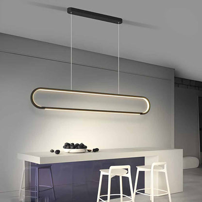 Minimalist Strip Stepless Dimming LED Modern Chandelier Hanging Lamp