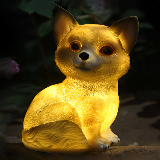 Resin Small Animal Dog Rabbit Snails Owl LED Modern Solar Lights Garden Lamp