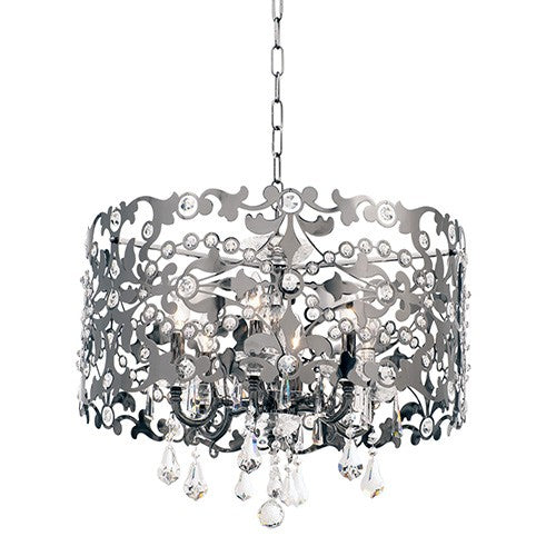 Black Pearl Six-Light Chandelier with Swarovski Elements Crystal