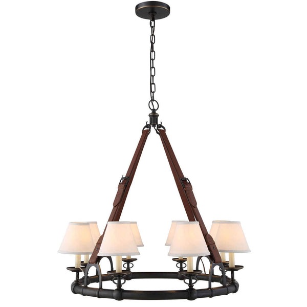 Bronze Eight-Light Chandelier