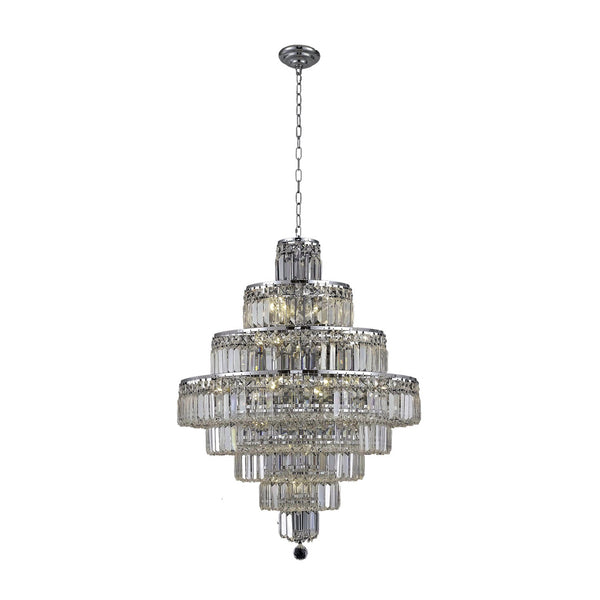 Maxim Chrome Eighteen-Light 26-Inch Eight-Tier Chandelier with Royal Cut Clear Crystal