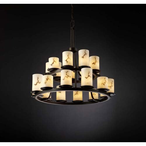 Twenty-One Light, Two-Tier Ring Chandelier